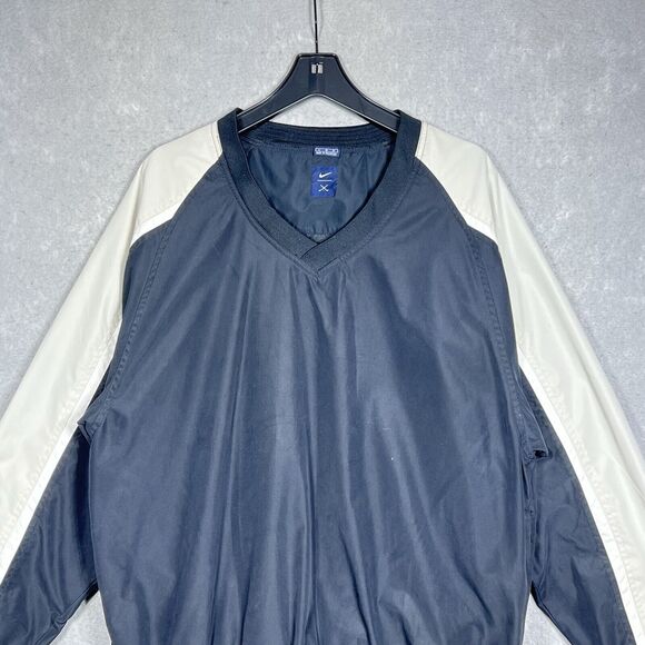 Nike Golf Windbreaker Jacket Mens Size Large V Neck Pullover Pockets Logo Sleeve - Picture 2 of 11